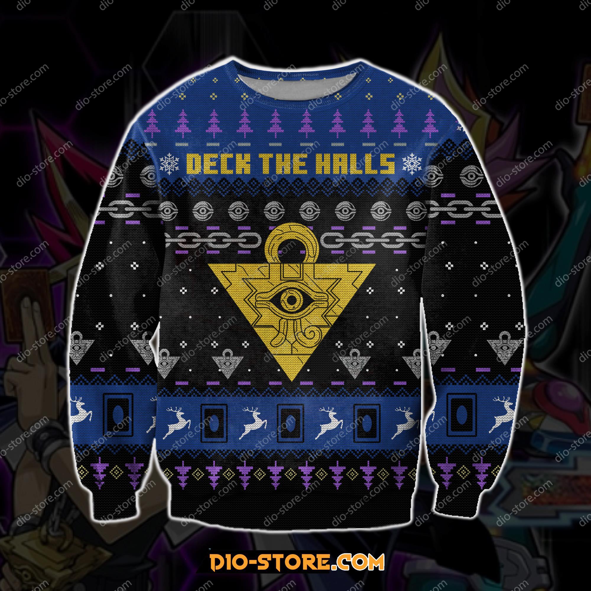 Yugioh 3D Print Knitting Pattern Ugly Christmas Sweatshirt Hoodie All Over Printed Cint10088