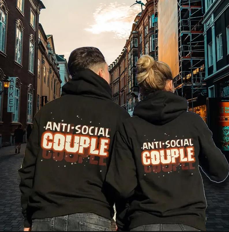 Anti-Social Hoodie For Matching Couple Anti-Social Hoodie For Matching Couple
