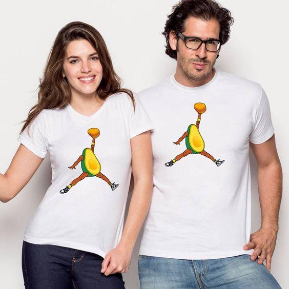 Avocado Jordan For Lover Couple T-shirt