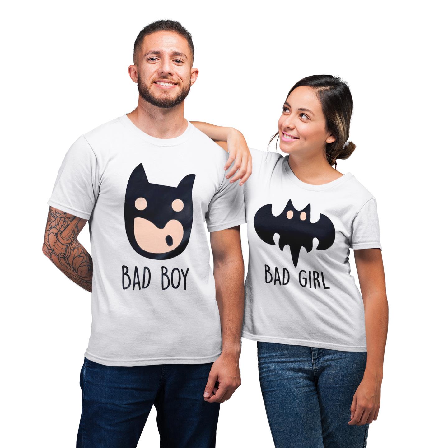 Batman Couple Matching Bad Girl and Bad Boy His And Hers Gift T-Shirt