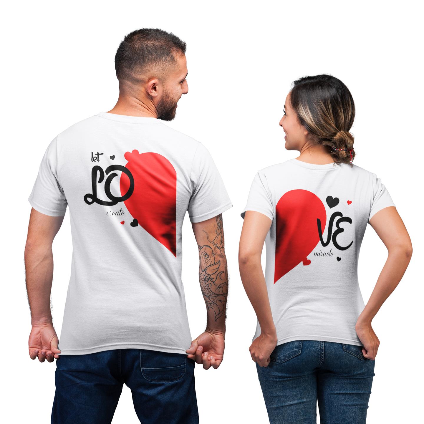 Couple Lover Let Love Create Miracle Matching For Romantic Gift T-Shirt Couple Lover Let Love Create Miracle Matching For Romantic Gift T-Shirt