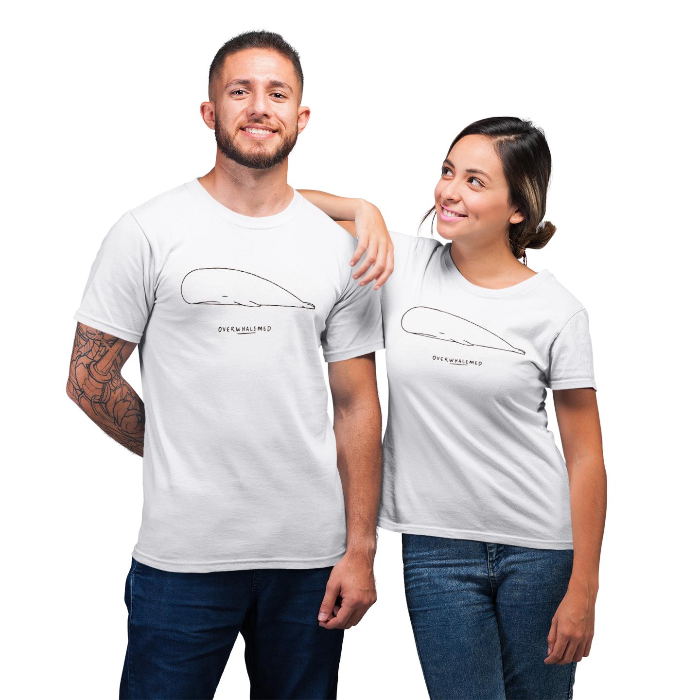 Couple Overwhalemed Funny Shirt For Couple Lover Matching T-shirt Couple Overwhalemed Funny Shirt For Couple Lover Matching T-shirt
