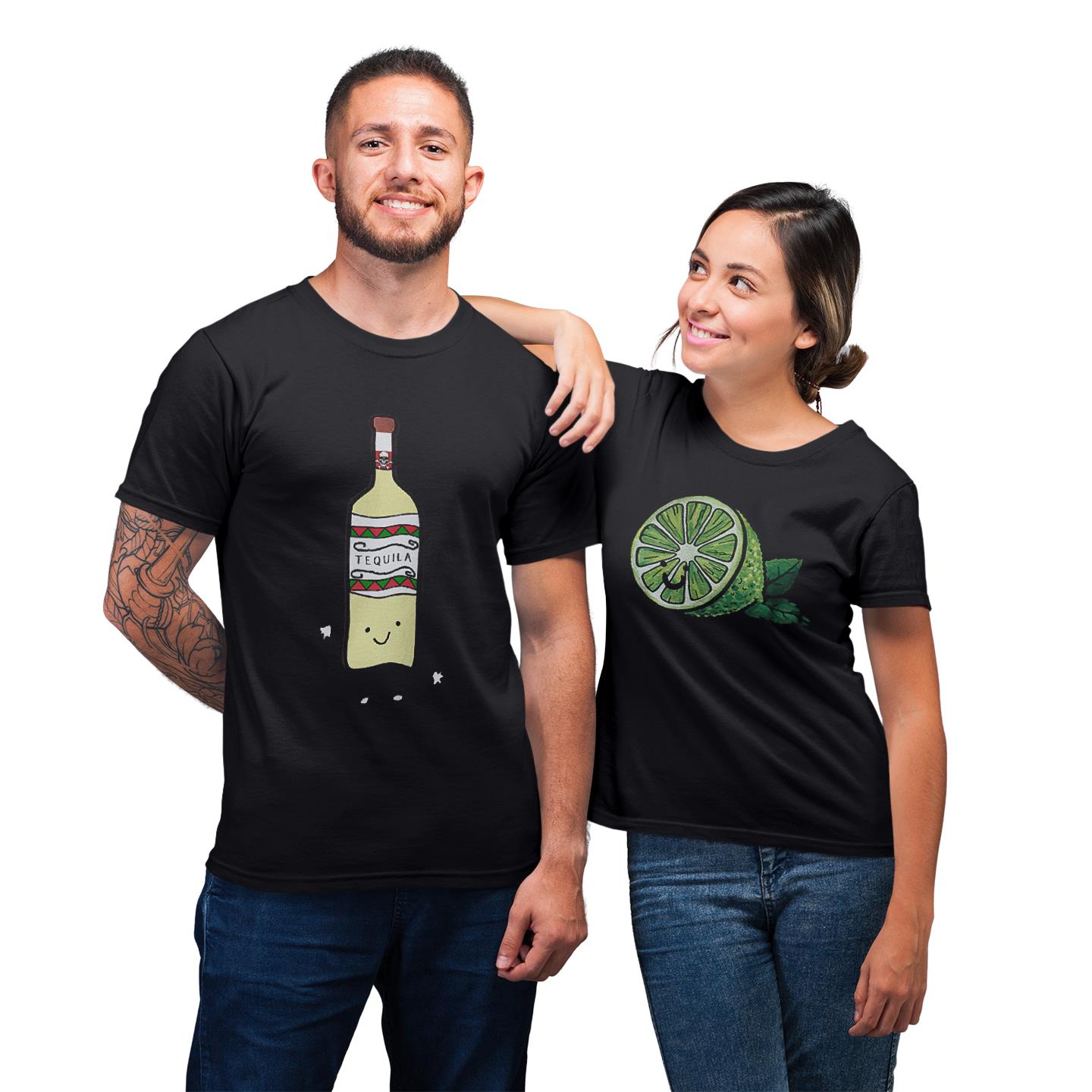 Couple Tequila And Lime Tonight For Lover Matching T-shirt Couple Tequila And Lime Tonight For Lover Matching T-shirt