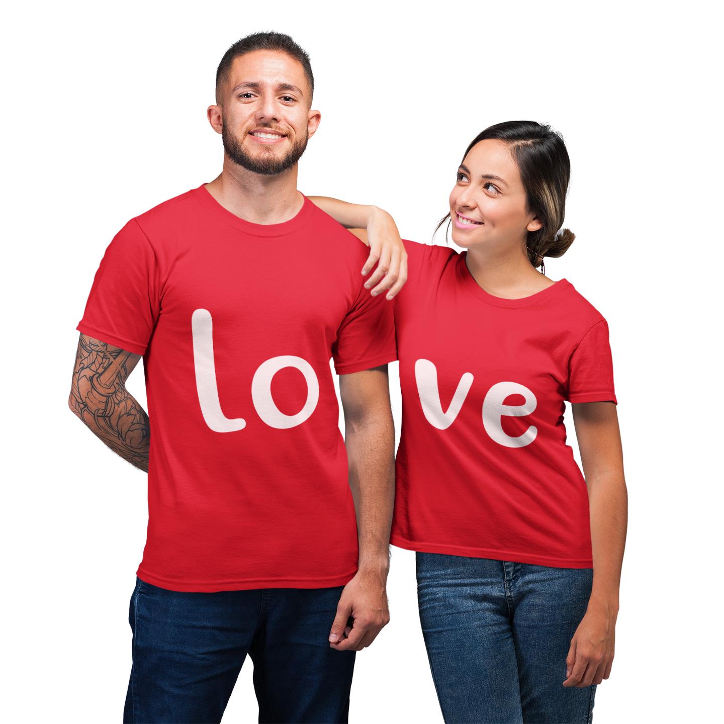 Cute Valentines Day Matching Couple Outfit Gift Love T-Shirt