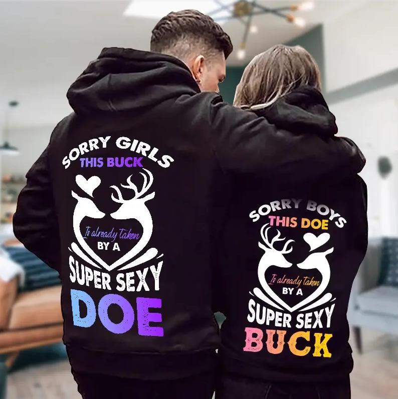 Doe & Buck Hoodie Gifts For Matching Couple Doe & Buck Hoodie Gifts For Matching Couple