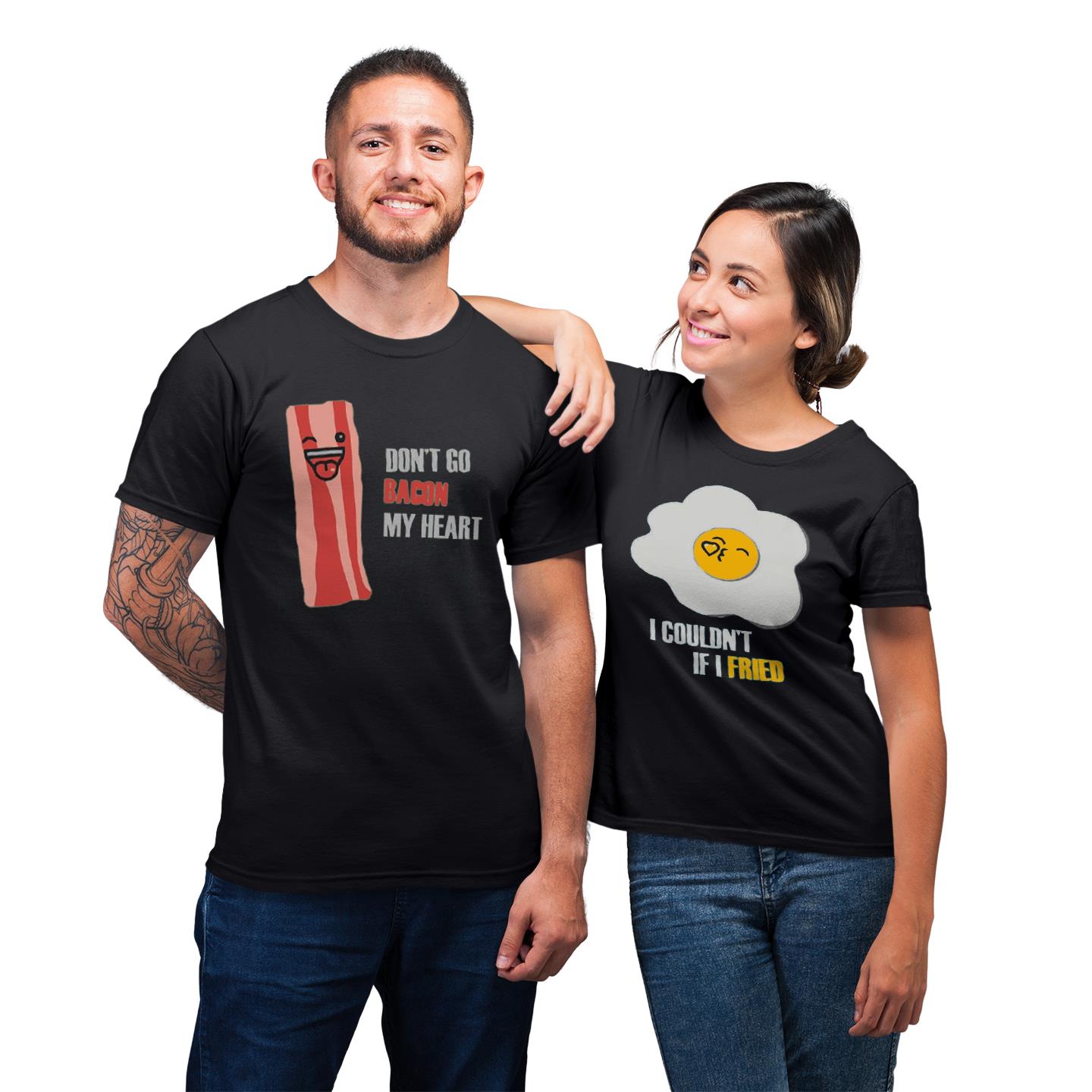 Don?t Go Bacon My Heart Shirt Funny Couple Matching Bacon Fried Gifts T-shirt