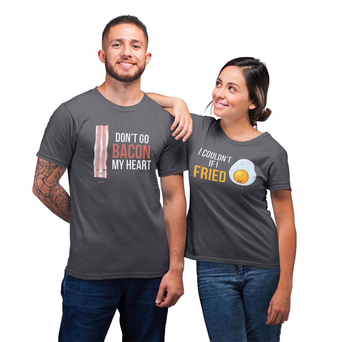 Funny Bacon And Egg Couple For Couples Lover Matching T-shirt Funny Bacon And Egg Couple For Couples Lover Matching T-shirt