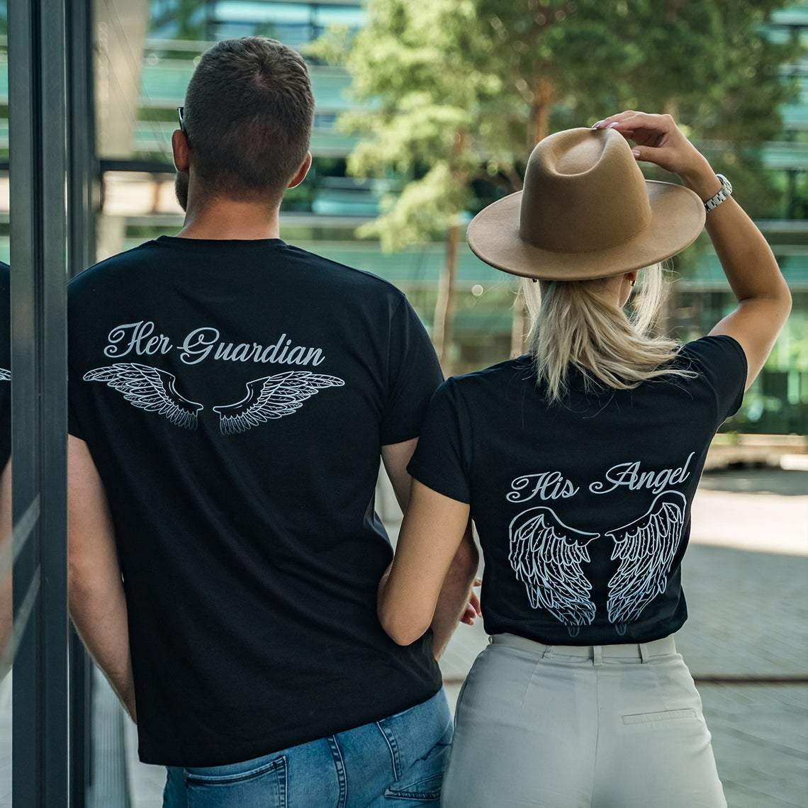 Guardian Angle Wing Matching For Couple His And Hers Gift T- Shirt Guardian Angle Wing Matching For Couple His And Hers Gift T- Shirt