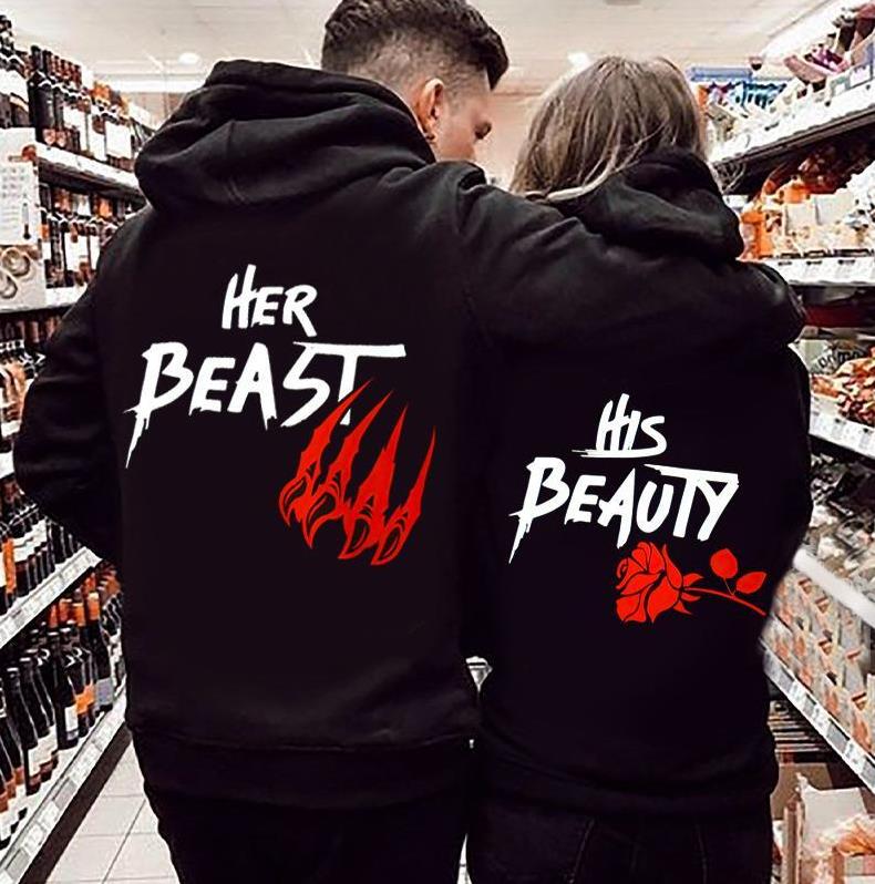 Her Beast & His Beauty Hoodie For Matching Couple Her Beast & His Beauty Hoodie For Matching Couple