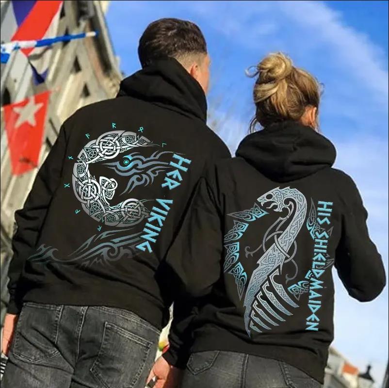 Her Viking & His Shieldmalden Hoodie Gifts For Couple Lover Matching