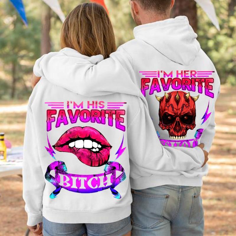 I Am Her Favorite Asshole/I Am His Favorite Bitch Skull&Lip Hoodie Gifts For Matching Couples I Am Her Favorite Asshole/I Am His Favorite Bitch Skull&Lip Hoodie Gifts For Matching Couples