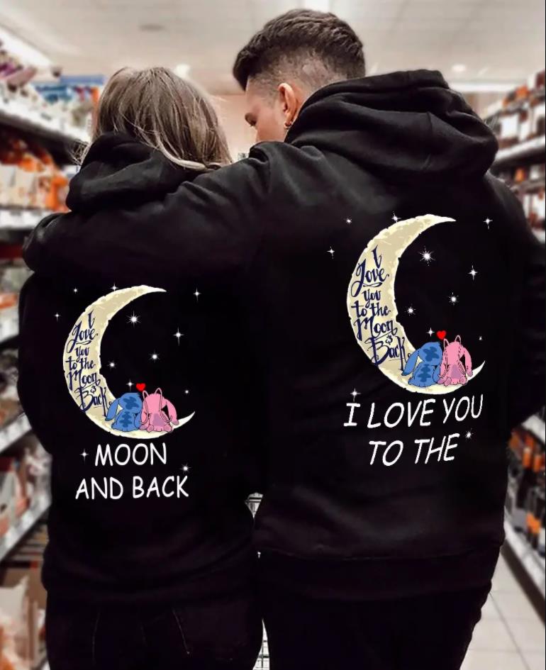 I Love You To The Moon and Back Couples Hoodie