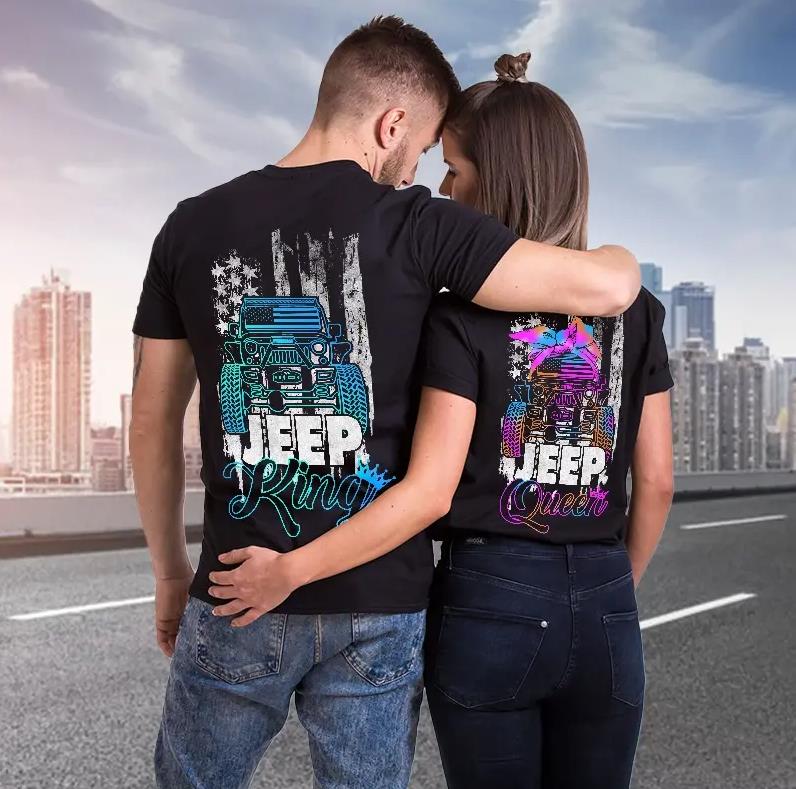 Jepp King & Jeep Queen Couple T Shirts For Lovers
