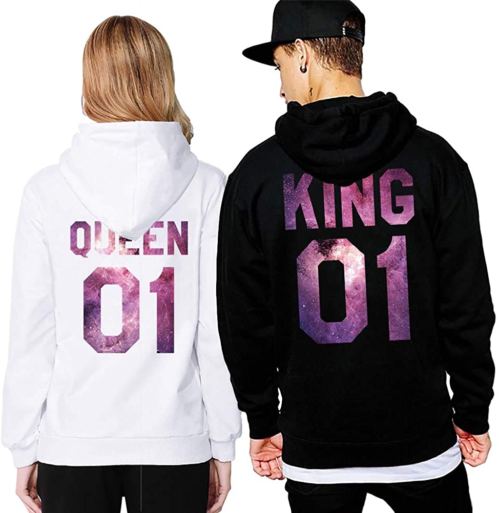 King Queen Couple Hoodies Gifts For Couple Lover Matching King Queen Couple Hoodies Gifts For Couple Lover Matching
