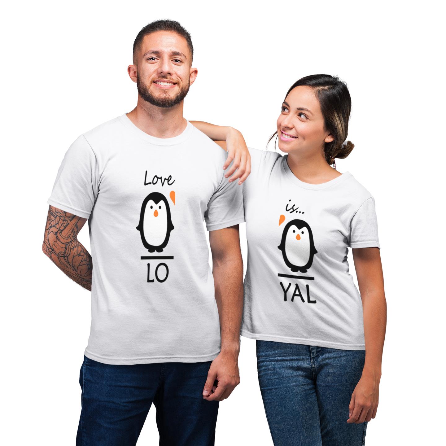 Love Is Loyal Penguin Heart Shirt For Couple Lover Matching T-shirt Love Is Loyal Penguin Heart Shirt For Couple Lover Matching T-shirt