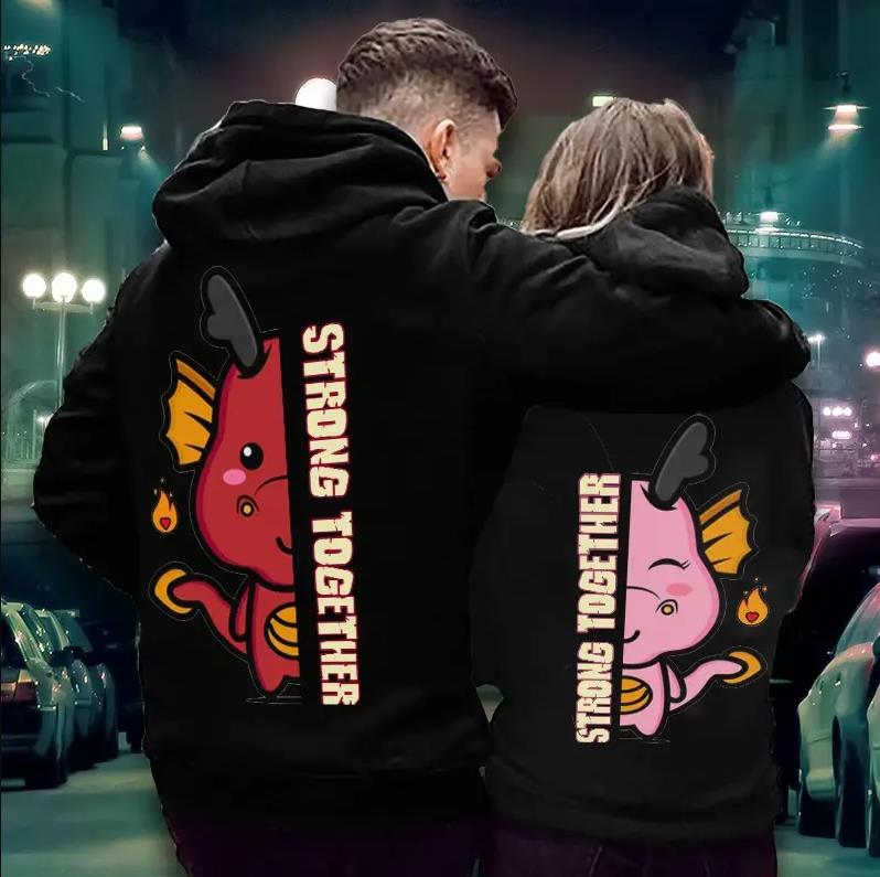 Lovely Dragon Strong Together Hoodie Gifts For Couple Lover Matching Lovely Dragon Strong Together Hoodie Gifts For Couple Lover Matching