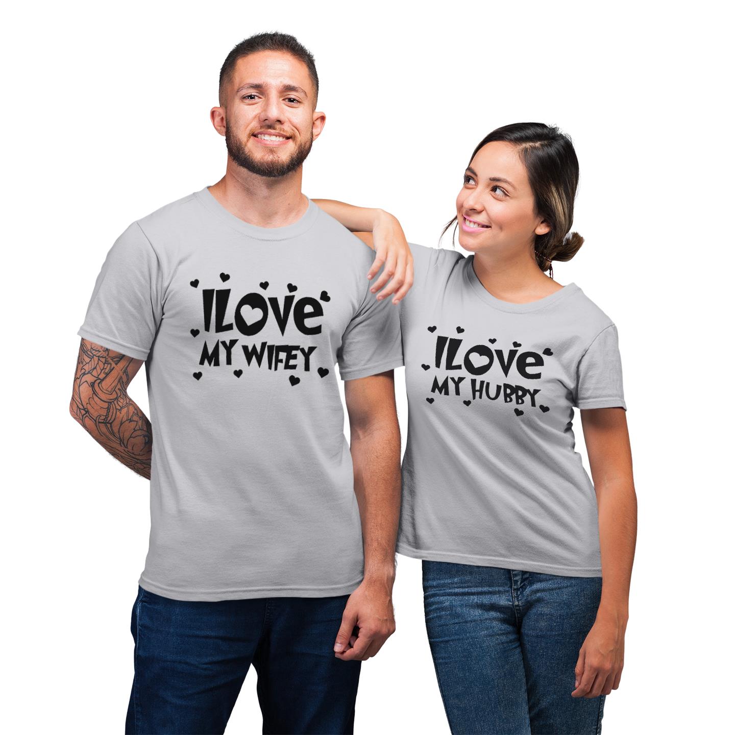 Matching I Love My Wifey I Love My Hubby For Wedding Husband Wife Mr Mrs His And Hers Gift T-Shirt Matching I Love My Wifey I Love My Hubby For Wedding Husband Wife Mr Mrs His And Hers Gift T-Shirt