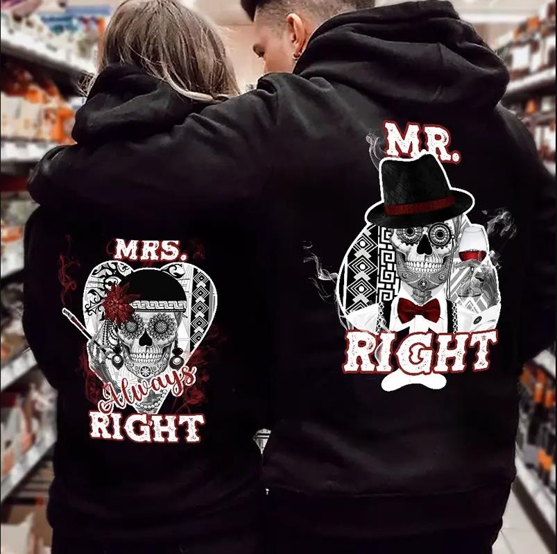 Mrs/Mr Always Right Hoodie Gifts For Couple Lover Matching Mrs/Mr Always Right Hoodie Gifts For Couple Lover Matching