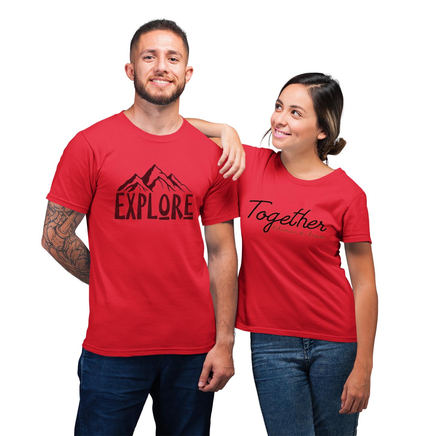 Personalized Explore Together Custom Name For Lover Couple Matching T-Shirt