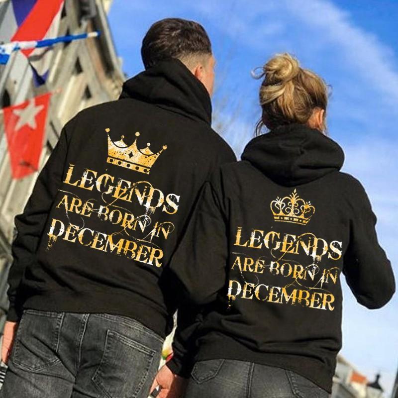 Personalized Legends Are Born In Crown Custom Month Hoodie Gifts For Couple Lover Matching