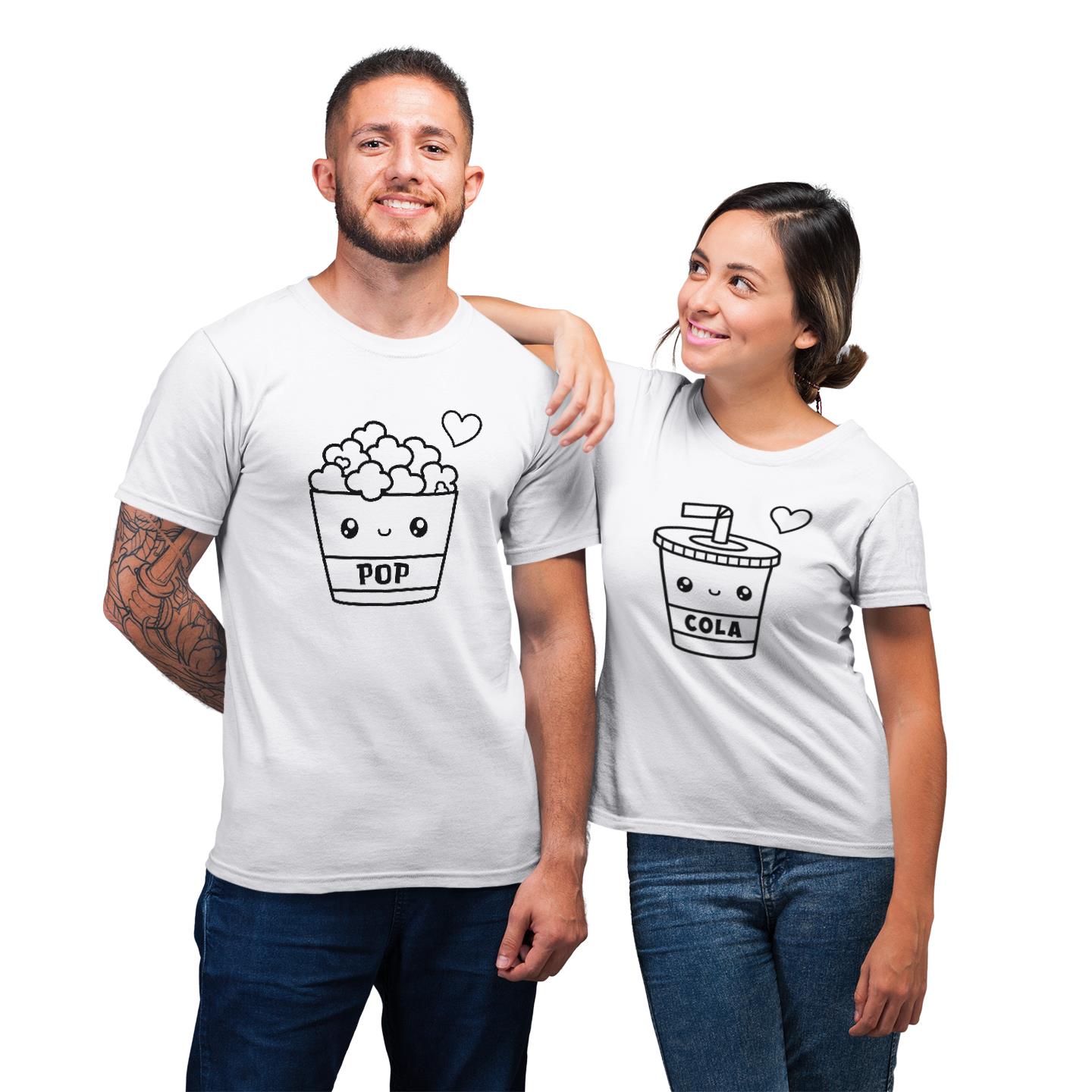 Popcorn Cola For Couples Lover Matching T-Shirt Popcorn Cola For Couples Lover Matching T-Shirt