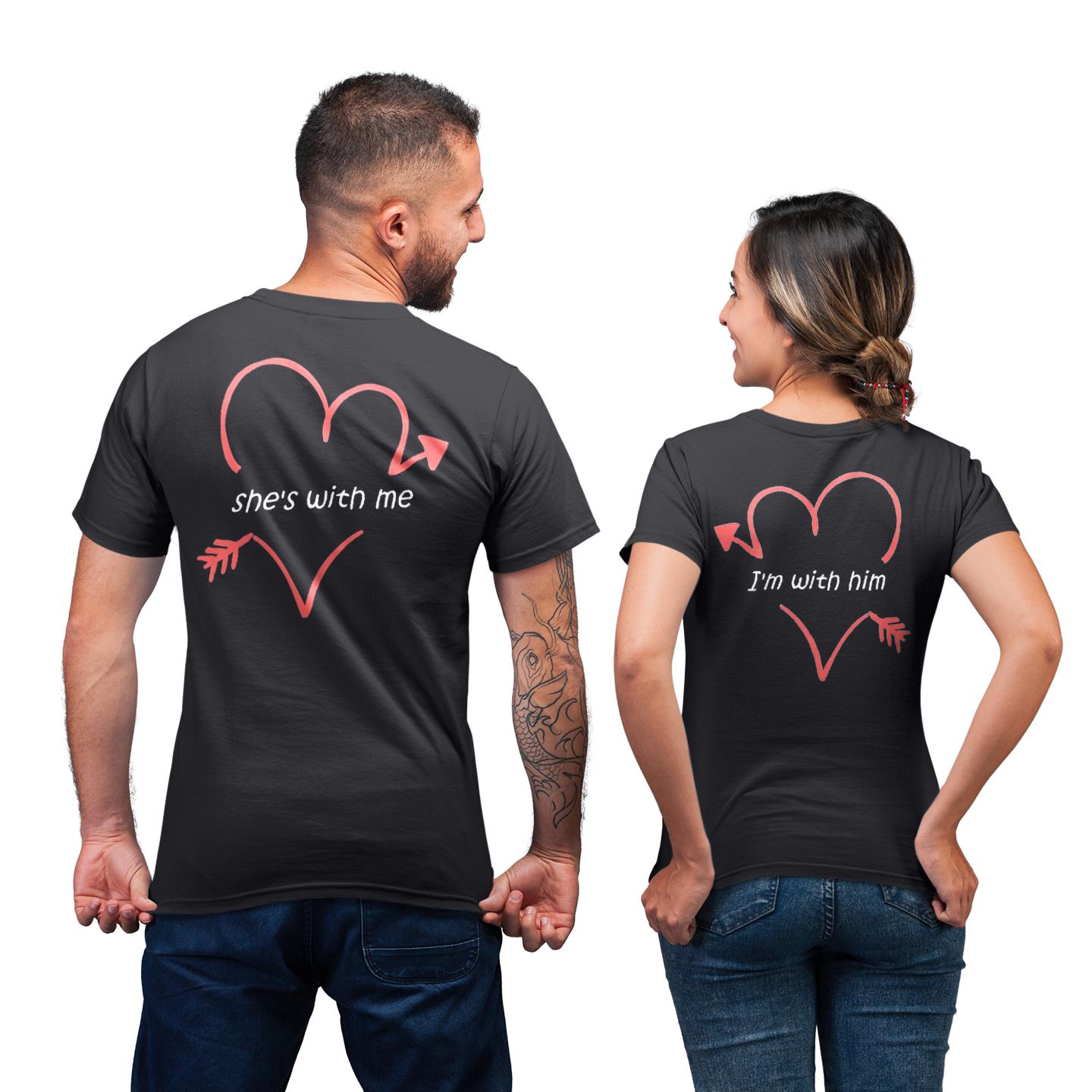 She With Me I?m With Him Shirt For Couple Matching T-shirt She With Me I?m With Him Shirt For Couple Matching T-shirt