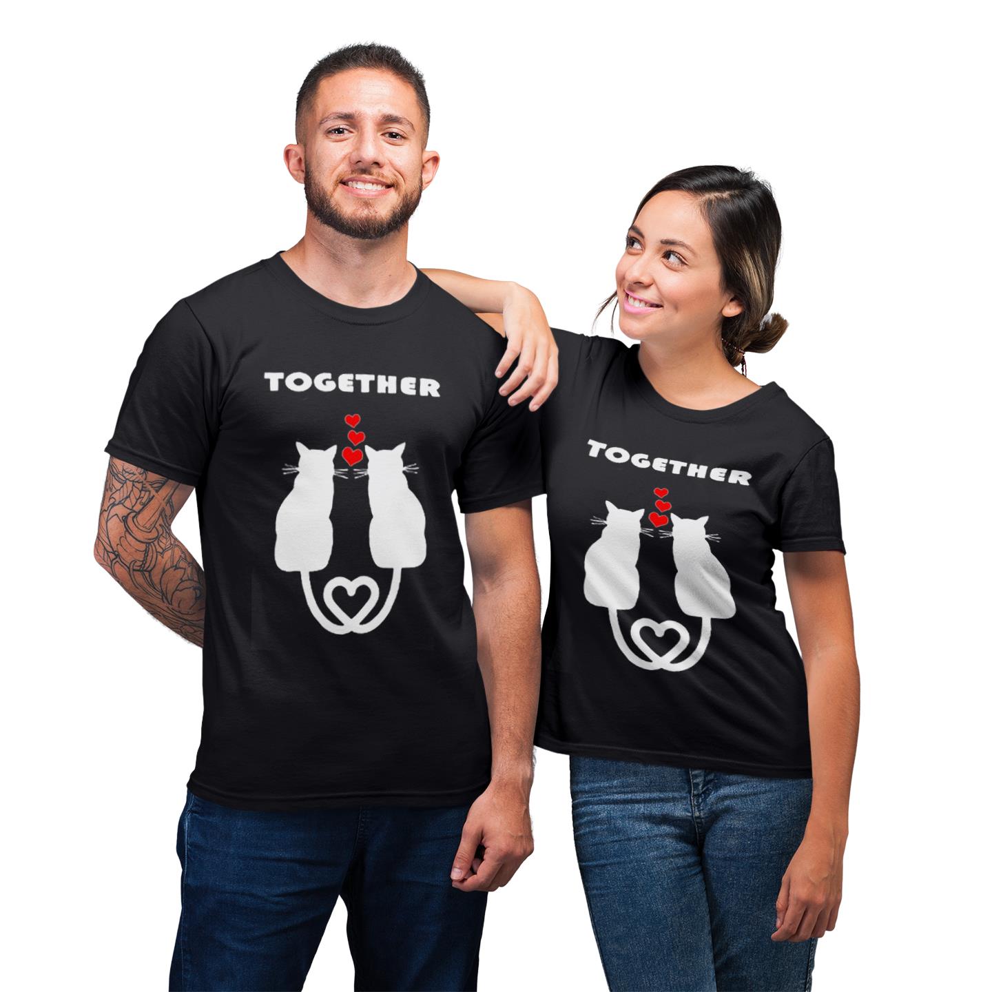 Together 2 Cat Heart Funny Shirt For Couple Lover Matching T-shirt Together 2 Cat Heart Funny Shirt For Couple Lover Matching T-shirt