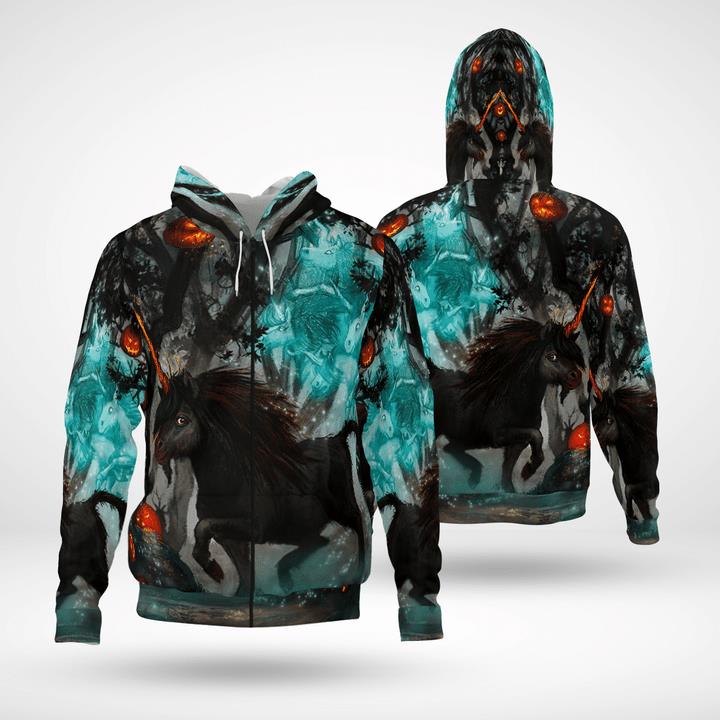 Fantastic Beasts In Halloween Night Spooky 3D Zip Hoodies