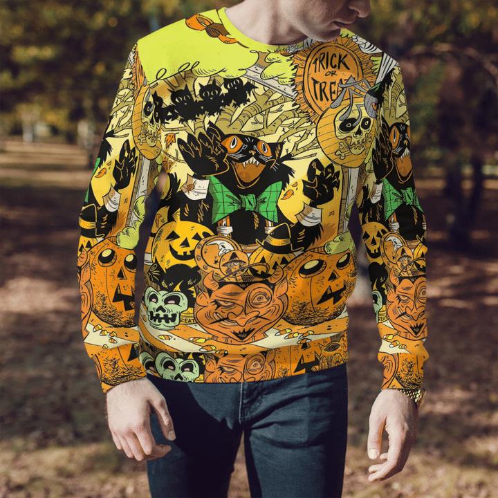Freaking Room Trick Or Treat Black Cat Pumpkin Spooky Halloween 3D Aop Sweatshirt 2 » Cool Gifts for You - Mfamilygift Freaking Room Trick Or Treat Black Cat Pumpkin Spooky Halloween 3D Aop Sweatshirt 2
