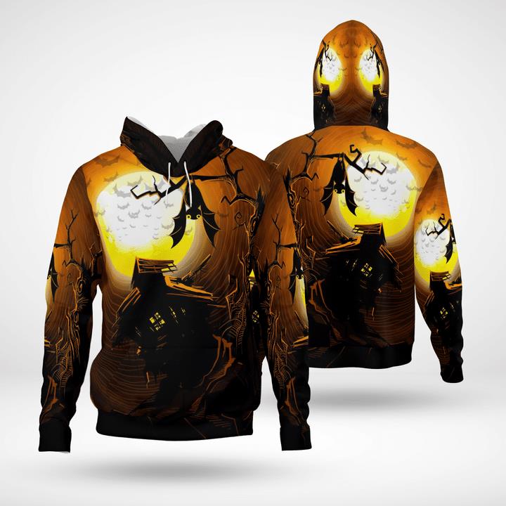 Full Moon Midnight Halloween Haunted House Spooky 3D Hoodies Full Moon Midnight Halloween Haunted House Spooky 3D Hoodies