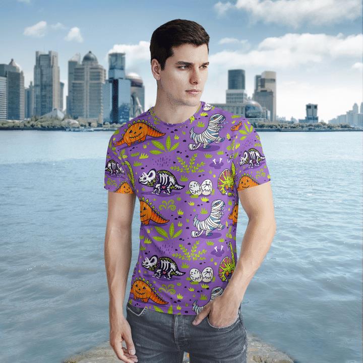 Funny Mummy Ghost Skeleton Dinosaur Happy Halloween Spooky 3D T-Shirt 1 » Cool Gifts for You - Mfamilygift Funny Mummy Ghost Skeleton Dinosaur Happy Halloween Spooky 3D T-Shirt 1