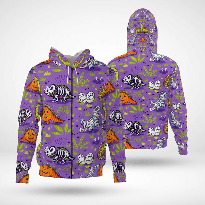 Funny Mummy Ghost Skeleton Dinosaur Happy Halloween Spooky 3D Zip Hoodies Funny Mummy Ghost Skeleton Dinosaur Happy Halloween Spooky 3D Zip Hoodies