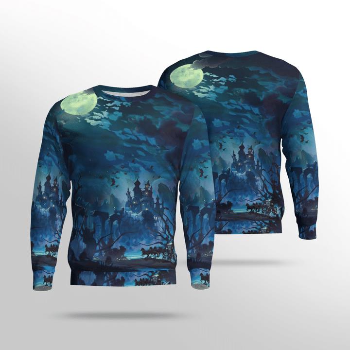 Gloomy Full Moon Night Haunted Castle Spooky 3D Aop Sweatshirt Gloomy Full Moon Night Haunted Castle Spooky 3D Aop Sweatshirt