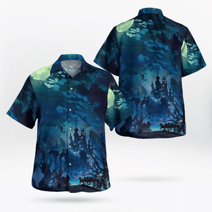 Gloomy Full Moon Night Haunted Castle Spooky 3D Hawaii Shirt Gloomy Full Moon Night Haunted Castle Spooky 3D Hawaii Shirt