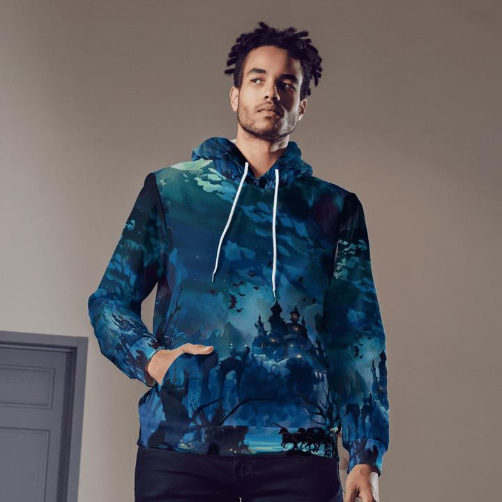 Gloomy Full Moon Night Haunted Castle Spooky 3D Hoodies 2 » Cool Gifts for You - Mfamilygift Gloomy Full Moon Night Haunted Castle Spooky 3D Hoodies 2