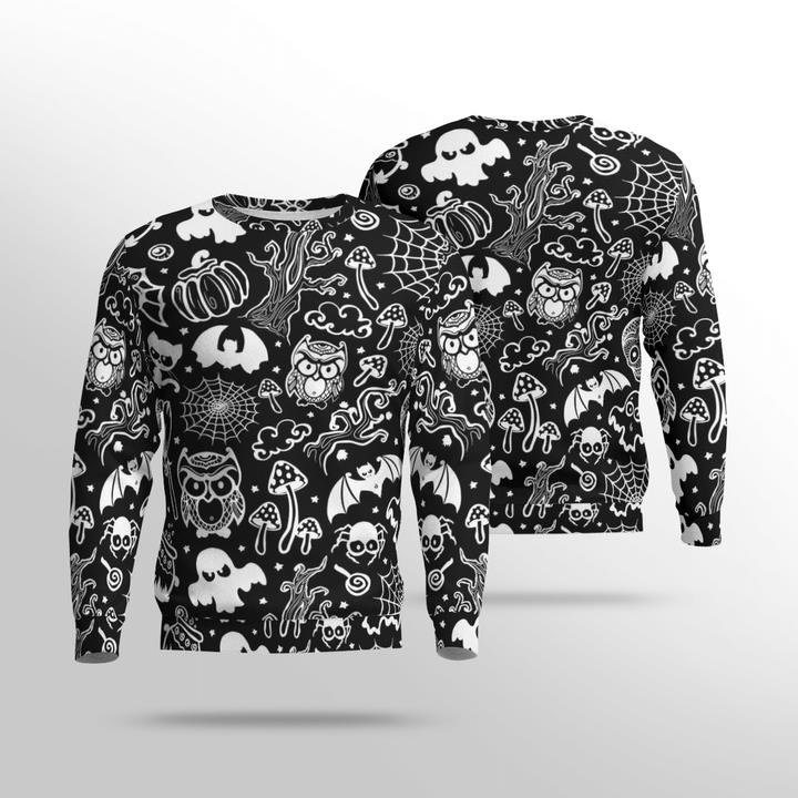 Halloween Animals Symbols Scarry Night Black 3D Aop Sweatshirt