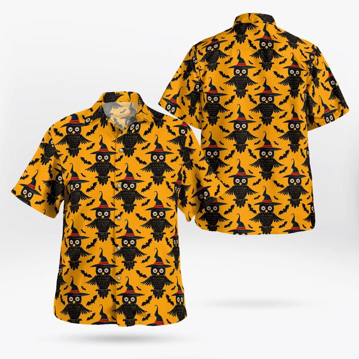 Halloween Cute Black Owl Witchs Pet Spooky 3D Hawaii Shirt Halloween Cute Black Owl Witchs Pet Spooky 3D Hawaii Shirt