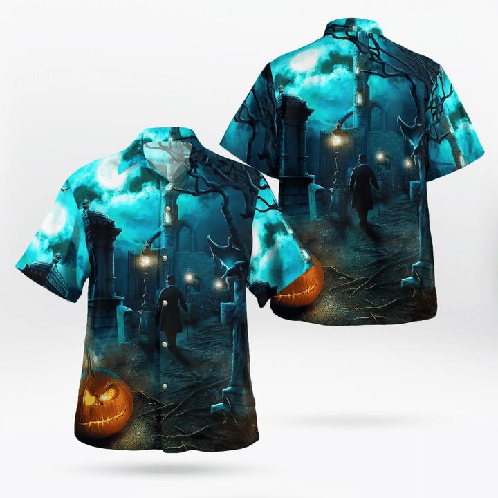 Halloween Midnight Gentleman Pumpkin Spooky 3D Hawaii Shirt Halloween Midnight Gentleman Pumpkin Spooky 3D Hawaii Shirt