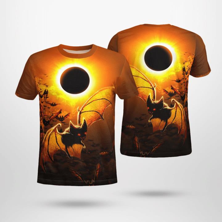 Halloween Night Bats Hunting Scary Night Spooky 3D T-Shirt