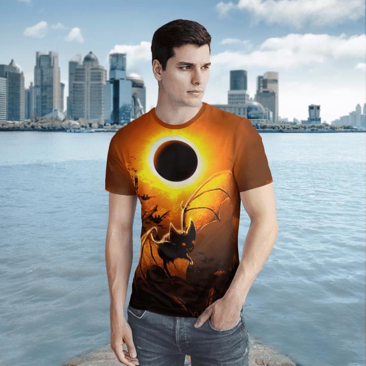 Halloween Night Bats Hunting Scary Night Spooky 3D T-Shirt 1