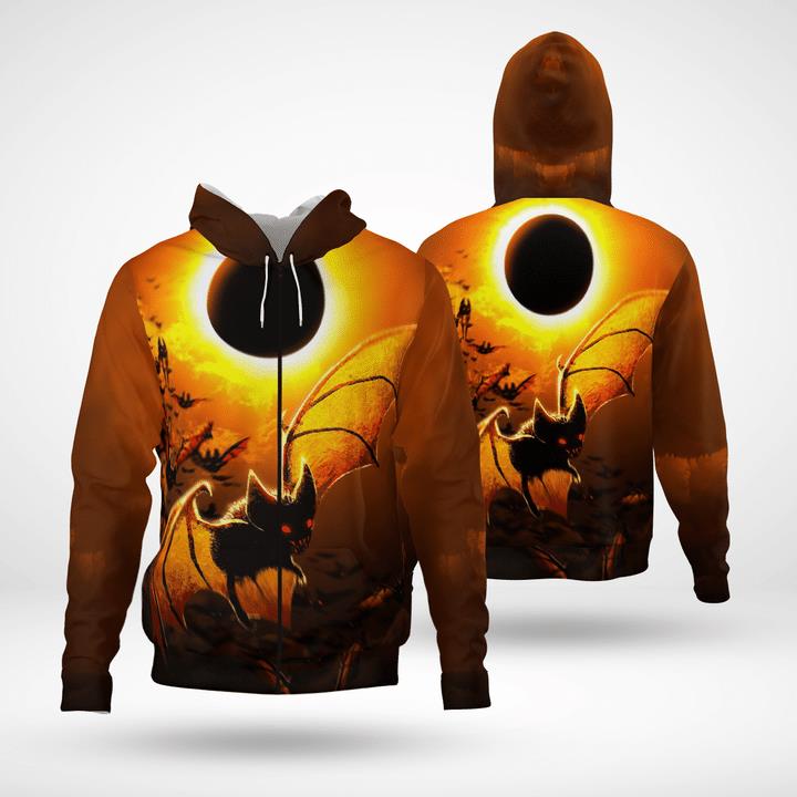 Halloween Night Bats Hunting Scary Night Spooky 3D Zip Hoodies Halloween Night Bats Hunting Scary Night Spooky 3D Zip Hoodies