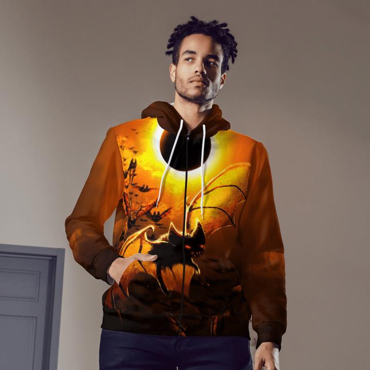 Halloween Night Bats Hunting Scary Night Spooky 3D Zip Hoodies 1 » Cool Gifts for You - Mfamilygift Halloween Night Bats Hunting Scary Night Spooky 3D Zip Hoodies 1