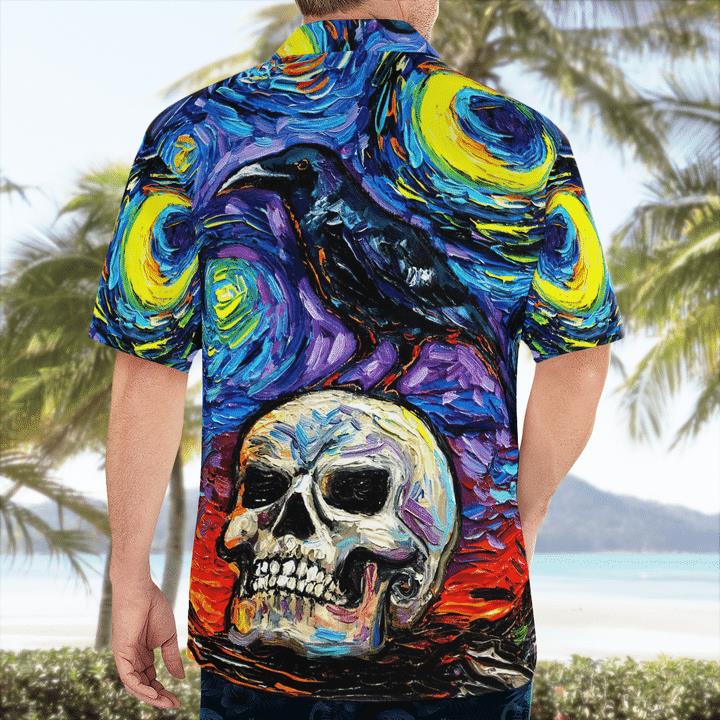 Halloween Scary Skull In Starry Night Spooky 3D Hawaii Shirt 2 » Cool Gifts for You - Mfamilygift Halloween Scary Skull In Starry Night Spooky 3D Hawaii Shirt 2