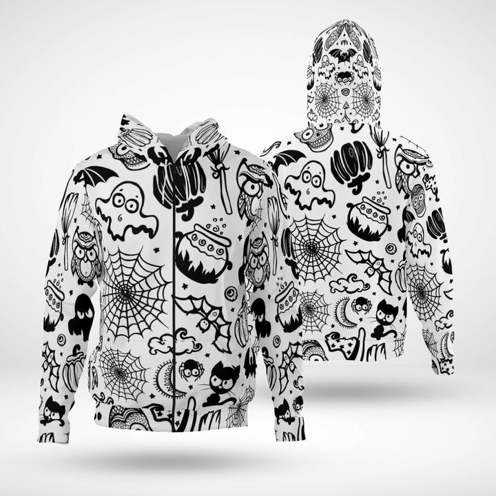 Halloween Symbols Scarry Night 3D Zip Hoodies Halloween Symbols Scarry Night 3D Zip Hoodies