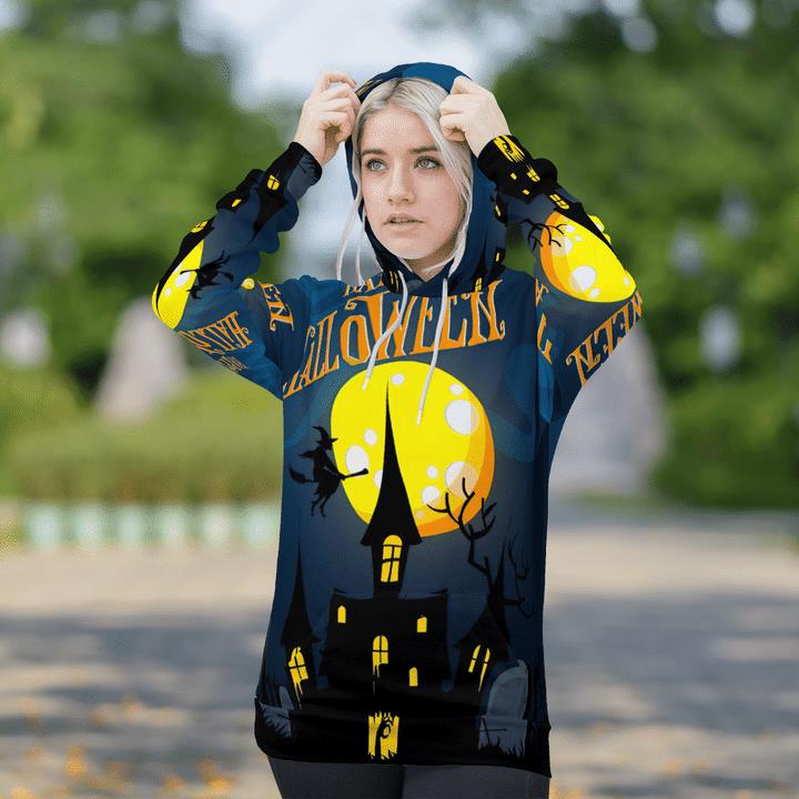 Happy Halloween Golden Moon Night Haunted House Spooky 3D Hoodies 1 » Cool Gifts for You - Mfamilygift Happy Halloween Golden Moon Night Haunted House Spooky 3D Hoodies 1