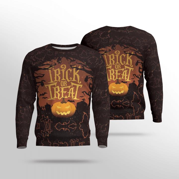 Happy Halloween Trick Or Treat Scary Night Pumpkin Spooky 3D Aop Sweatshirt