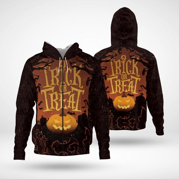 Happy Halloween Trick Or Treat Scary Night Pumpkin Spooky 3D Zip Hoodies Happy Halloween Trick Or Treat Scary Night Pumpkin Spooky 3D Zip Hoodies