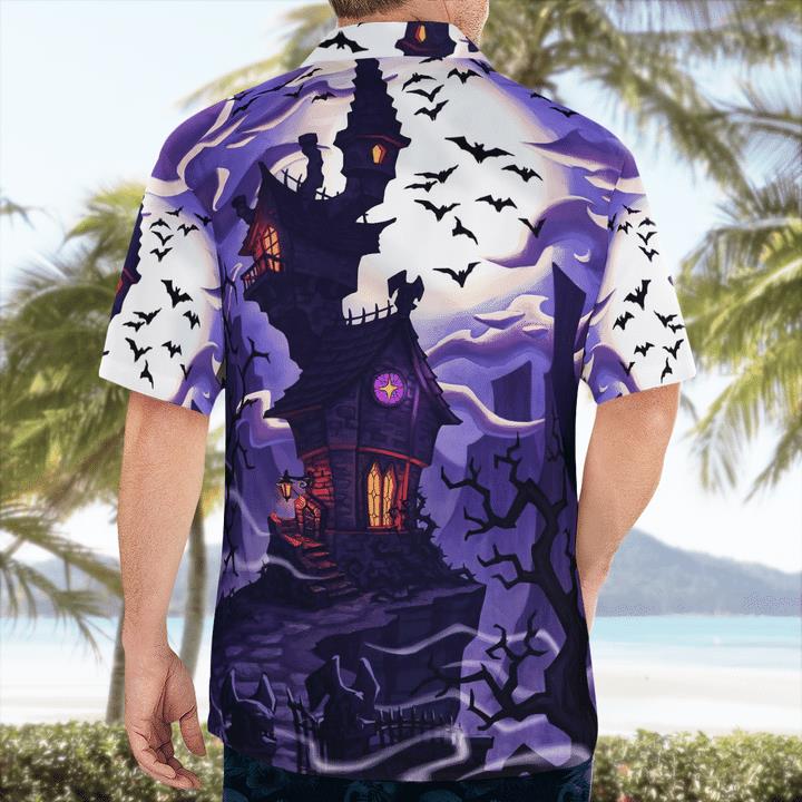 Haunted House At Full Moon Night Bat Rising Spooky 3D Hawaii Shirt 2 » Cool Gifts for You - Mfamilygift Haunted House At Full Moon Night Bat Rising Spooky 3D Hawaii Shirt 2