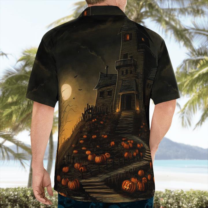Pumpkin Garden Haunted House Scary Night Halloween 3D Hawaii Shirt 2 » Cool Gifts for You - Mfamilygift Pumpkin Garden Haunted House Scary Night Halloween 3D Hawaii Shirt 2