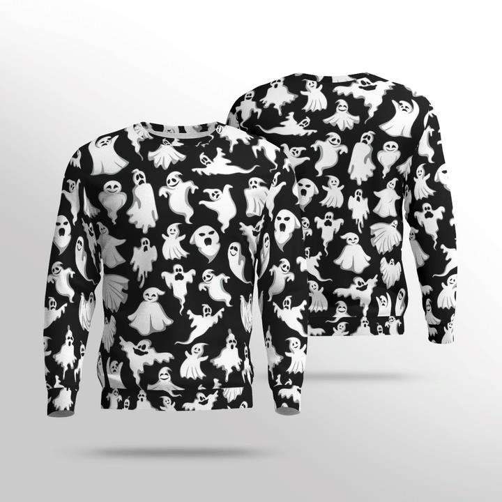 Scary Cute White Ghost Spooky Halloween 3D Aop Sweatshirt Scary Cute White Ghost Spooky Halloween 3D Aop Sweatshirt